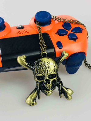 Медальон череп пірати бронзового кольору 