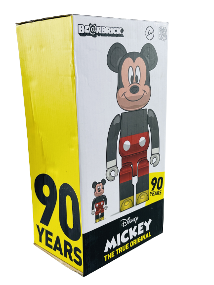 Bearbrick Микки Маус "90 лет" Серебряный 400% (28 см)