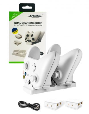Зарядная Док-станция с 2 Перезаряжаемыми Батареями XBOX ONE (Белая)