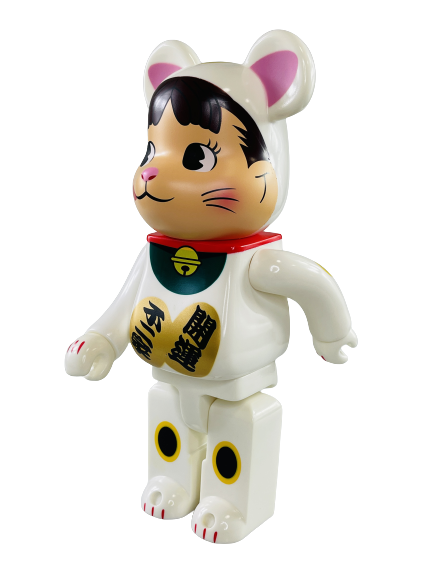 Bearbrick Lucky Cat Пеко-Чан белый 400% (28см)