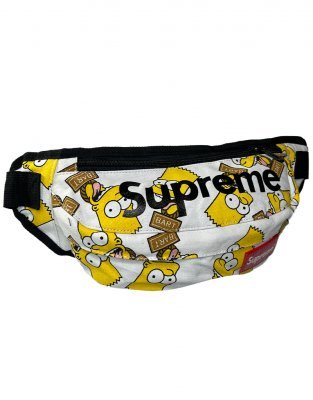 Сумка-бананка Supreme Барт Симпсон (Белая)