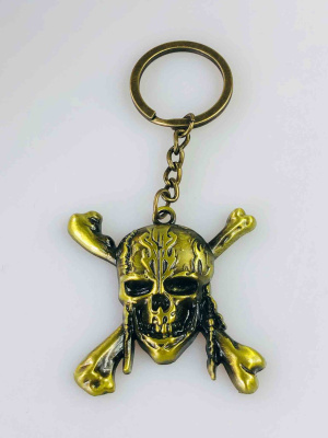 Брелок «Піратський череп з кістками» — металевий геймерський аксесуар для ключів, рюкзака