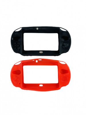 Силиконовый чехол чорний / червоний  (PS Vita 2000)