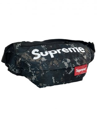 Сумка-бананка Supreme Камуфляж (Черная)