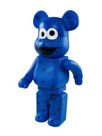 Bearbrick Улица Сезам Cookie Monster синий 400% (28см)