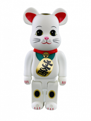Bearbrick Манеки Неко Lucky Money Cat белый 400% (28см)