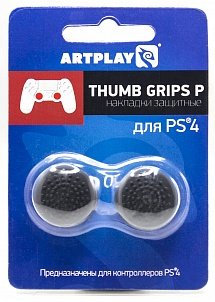 PS 4 Накладки Artplays Thumb Grips защитные на джойстики геймпада (2 шт) 14мм выпуклые черные