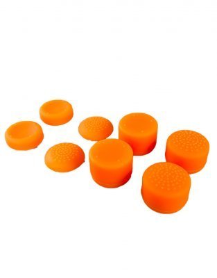 Накладки на стики универсальные для джойстика Playstation / Xbox комплект 8шт оранжеввые (PS3/PS4/PS5/Xbox360)