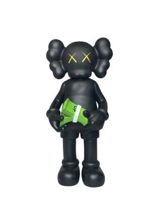 Kaws holding money black вінілова фігурка (30 см) Kaws holding money black вінілова фігурка (30 см)