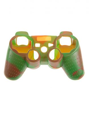 Силиконовый чехол на джойстик PS3 Зелено-Коричневый
