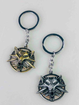 Ігровий брелок The Witcher «Медальйон Вовка» металевий (срібний / бронзовий)