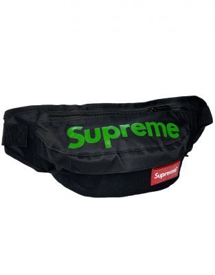 Сумка-бананка Supreme (Черно-зеленая)