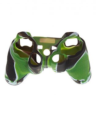 Силиконовый чехол на джойстик PS3 Черно-Зеленый