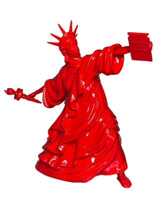 Фігурка Статуя Свободи в сучасному мистецтві Banksy, скульптура зі смоли, факел Riot of Liberty Червона (34 см)