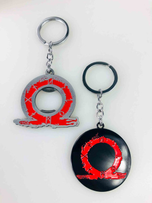 Брелок God of War (символ Омега), металевий — колір на вибір