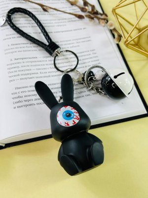 Брелок Кролик Погремушка (Черный)