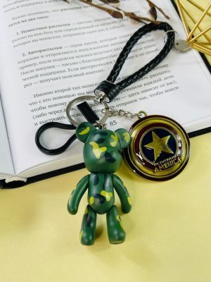 Брелок Bearbrick Капитан Америка Камуфляжный (Хаки) Двойной