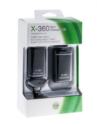 Xbox 360 Зарядка для джойстика 4 в 1 Черная