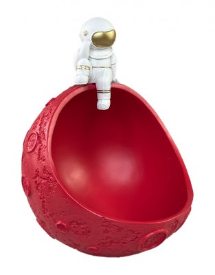 Фигурка-органайзер космонавт на планете красная 27х20 см