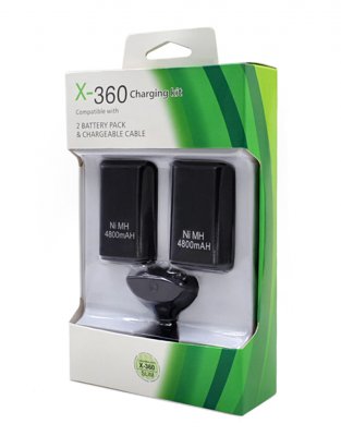 Xbox 360 Зарядка для джойстика 3 в 1 Черная
