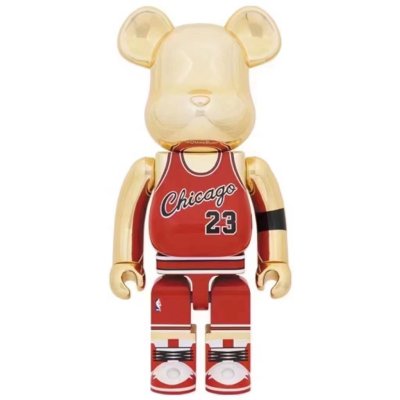 Bearbrick Michael Jordan 1985 Rookie Jersey (Chikago 23) Золотий хром 400% (28см) 