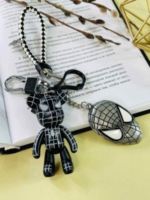 Брелок Человек паук Bearbrick Спайдермен (Черный) Тройной