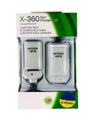 Xbox 360 Зарядка для джойстика 4 в 1 Белая