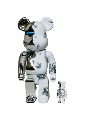 Bearbrick Daniel Arsham & Hajime Sorayama 400% + 100% (28см+7см)