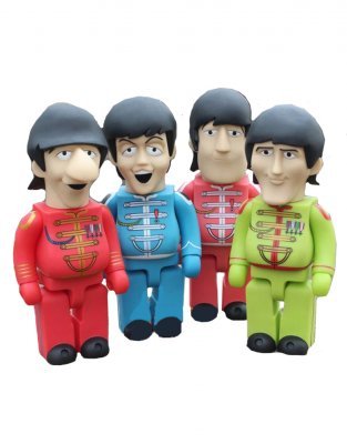 Bearbrick The Beatles Битлз разноцветные 4шт. 400% (28см)