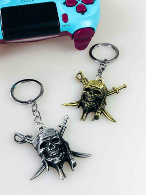 Брелок Піратський череп з кинджалами (металевий)