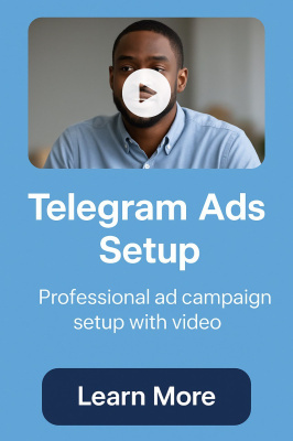 Налаштування Telegram Ads (відео + текст) під ключ