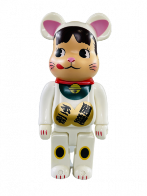 Bearbrick Lucky Cat Пеко-Чан белый 400% (28см)