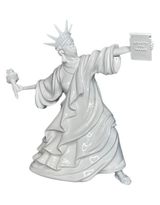 Фігурка Статуя Свободи в сучасному мистецтві Banksy, скульптура зі смоли, факел Riot of Liberty Біла (34 см)