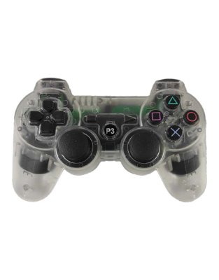 Бездротовий Джойстик PS3 (прозорий білий) 