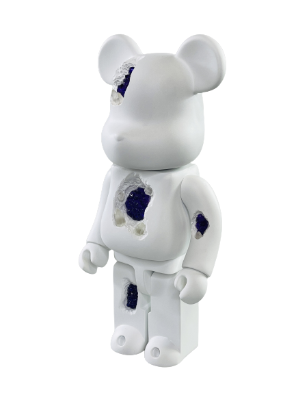 Bearbrick Art OverTurn Dark Blue Crystal (Синий Кристалл) 400% (28см)