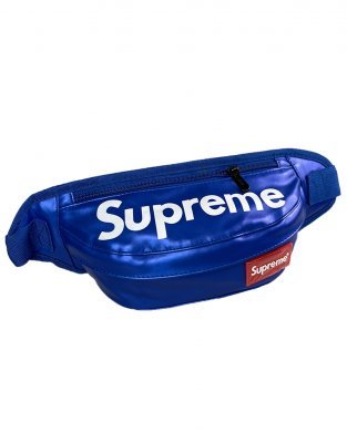 Сумка-бананка Supreme эко-кожа (Синяя)
