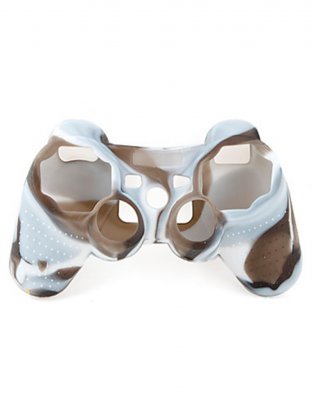 Силиконовый чехол на джойстик PS3 Бело-Коричневый