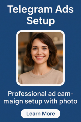 Налаштування Telegram Ads (текст + банер) під ключ