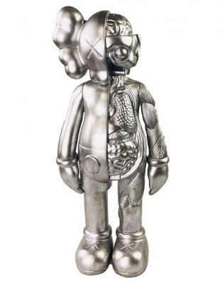 Фигурка KAWS Dissected Companion (серебряный) – 37 см Фигурка KAWS Dissected Companion (серебряный) – 37 см