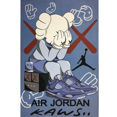 Ковер Kaws Air Jordan Passing Through Вертикальный Синий