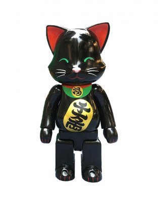 Bearbrick Nyabrick Beckoning Кот Черный 400% (28см)