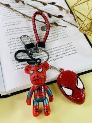 Брелок Человек паук Bearbrick Спайдермен (Красный) Тройной