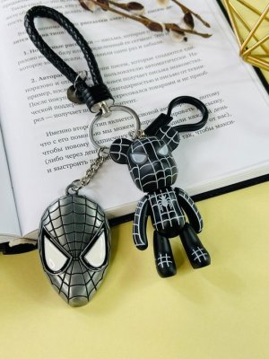 Брелок Bearbrick Человек паук (Черный) Двойной