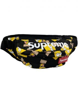 Сумка-бананка Supreme Барт Симпсон (Черная)