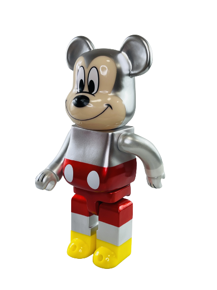 Bearbrick Микки Маус "90 лет" Серебряный 400% (28 см)