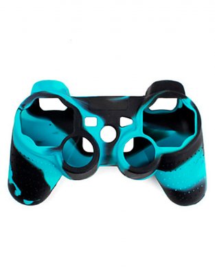 Силиконовый чехол на джойстик PS3 Черно-Бирюзовий