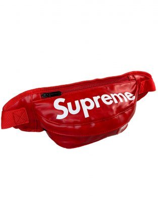 Сумка-бананка Supreme эко-кожа (Красная)