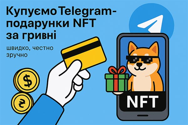 Купуємо Telegram-подарунки NFT за гривні — чесно, швидко, без ризику Купуємо Telegram-подарунки NFT за гривні — чесно, швидко, без ризику