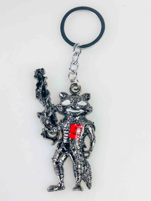 Металевий ігровий брелок із персонажем Rocket Raccoon (Єнот Ракета)