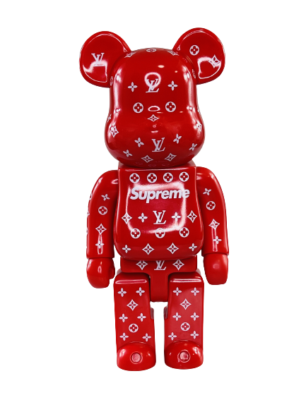 Bearbrick Louis Vuitton Supreme красный 400% (28 см)